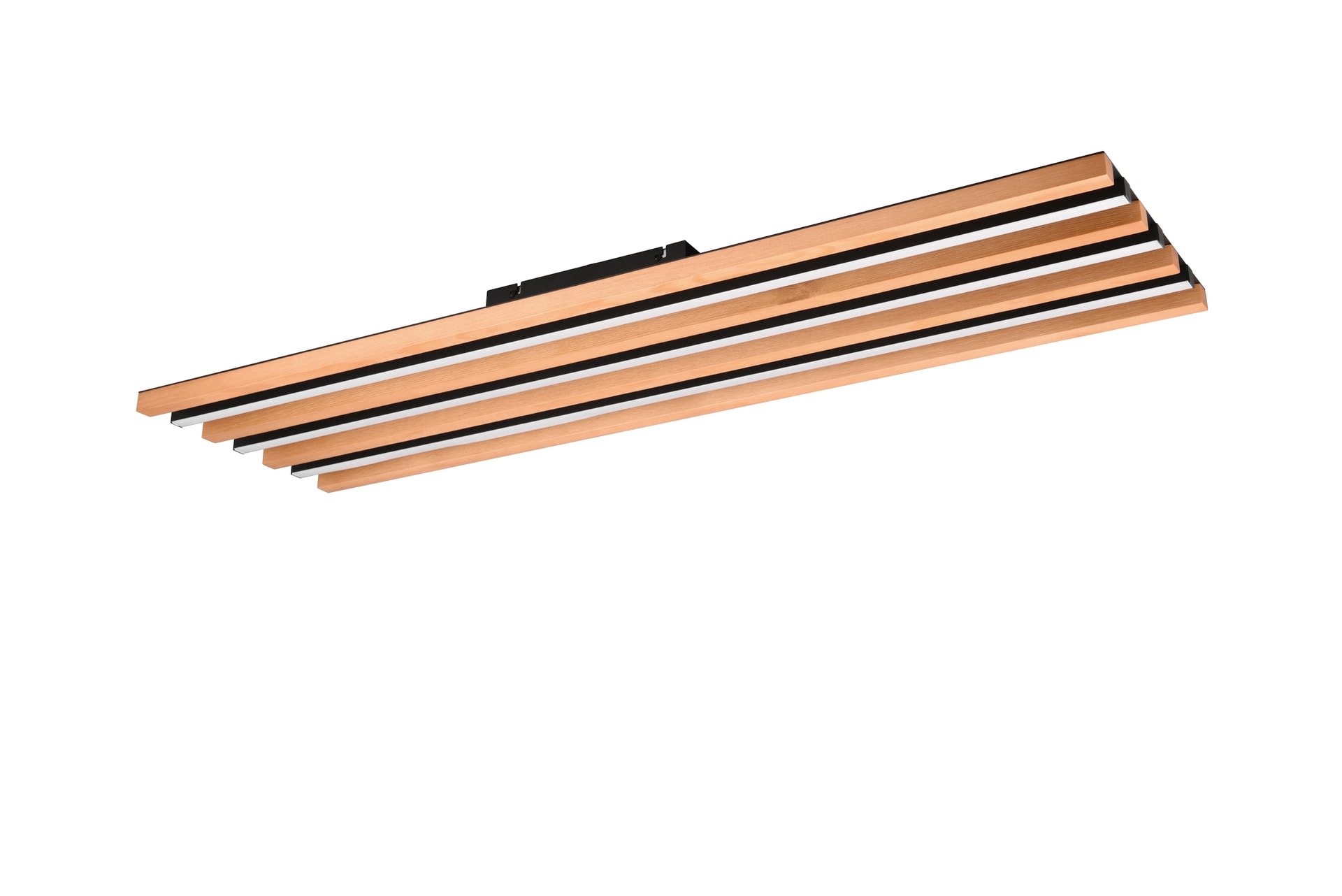 TRIO LED Deckenlampe FONTANA 114 x 30 cm schwarz /naturfarbig