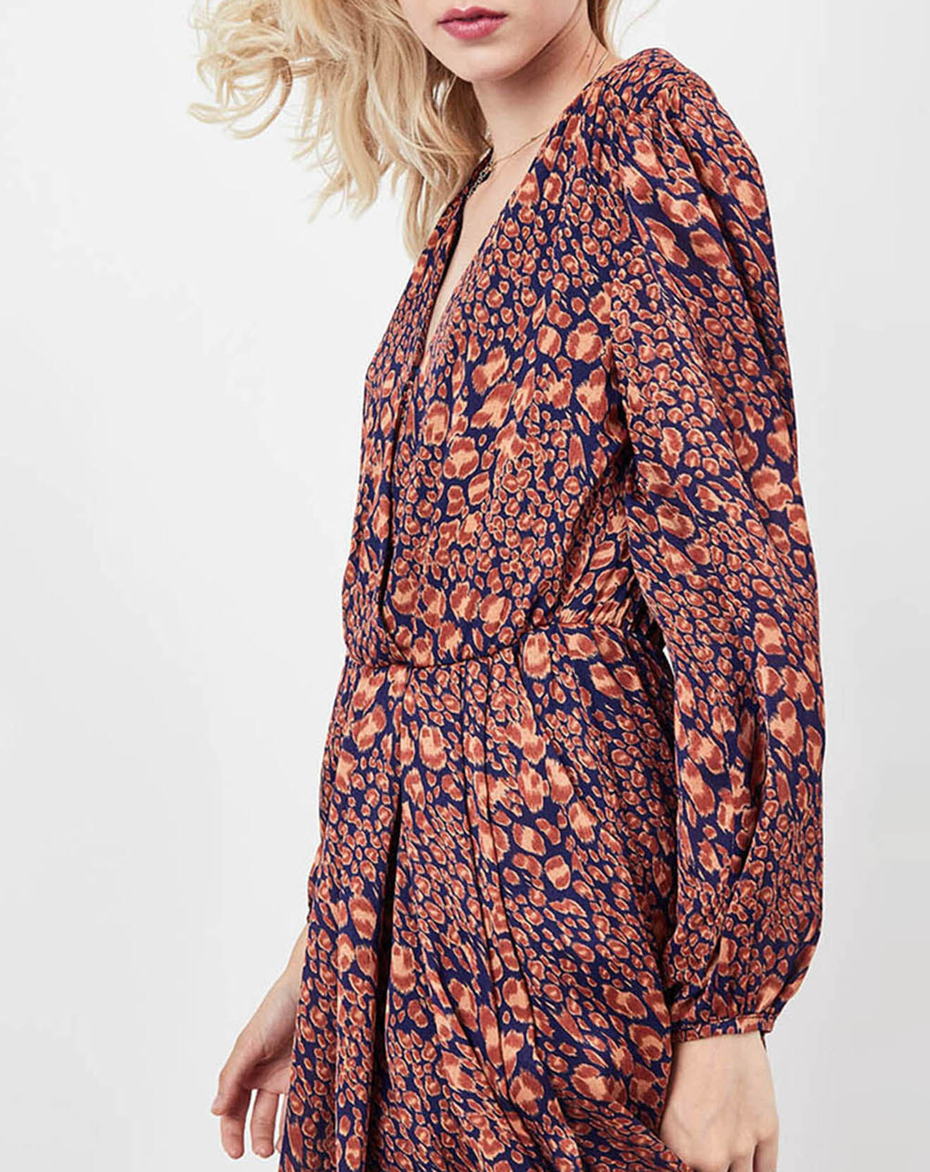 See u Soon Robe Rose imprimée brique/bleu marine