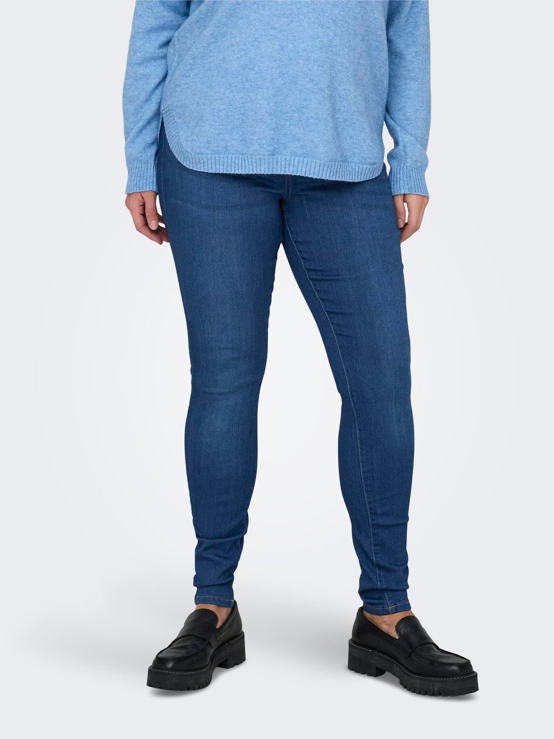 CARSTORM Hohe Taille Skinny Fit Jeans Light Medium Blue Denim