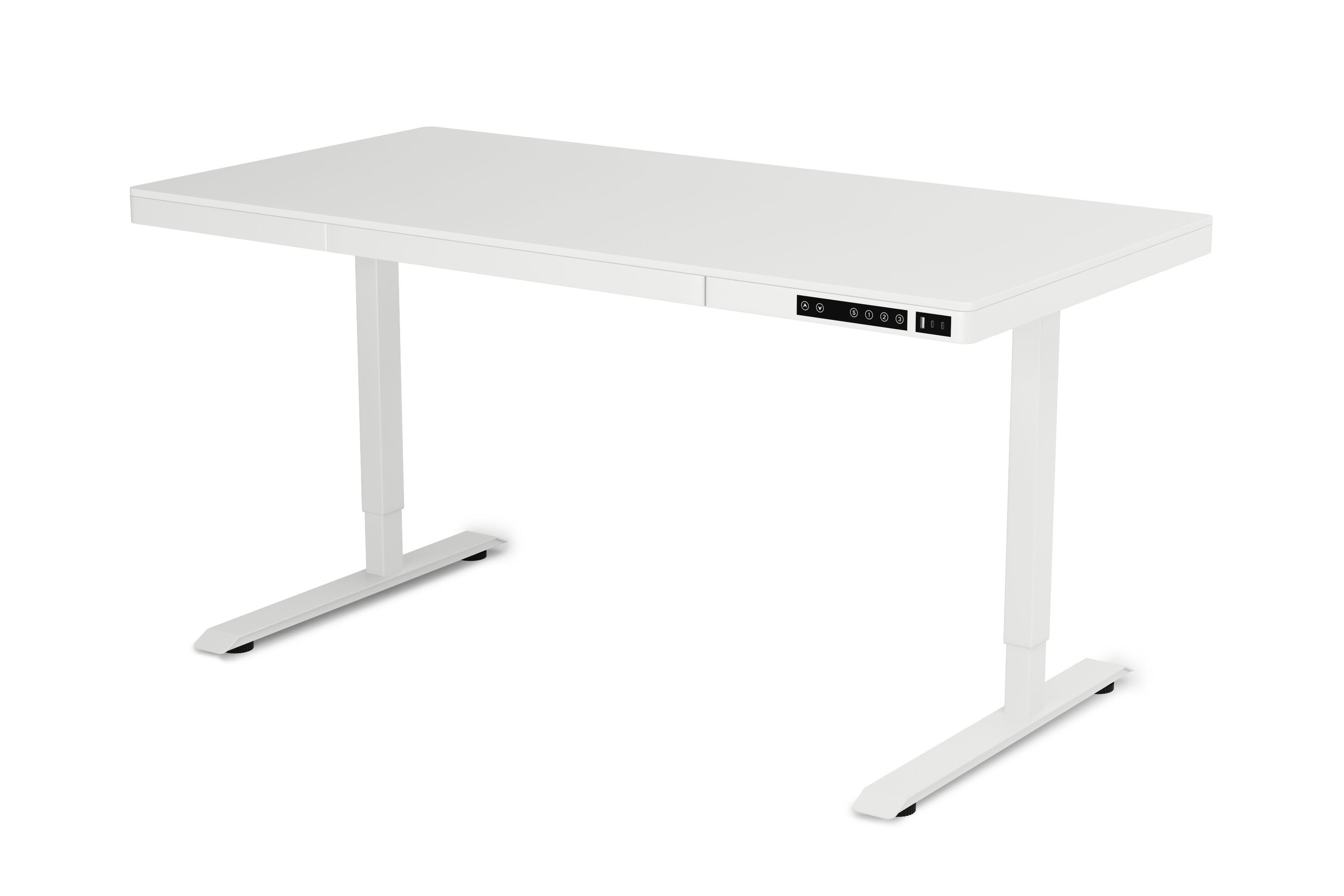 Stehpult elektrisch mit Schublade weiss 140 x 70 cm