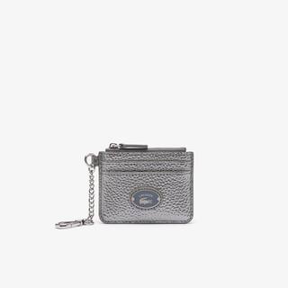 Porte-cartes femme Lacoste avec mousqueton en cuir grainé Portefeuilles & Petite Maroquinerie - Gris - Lacoste - Femme