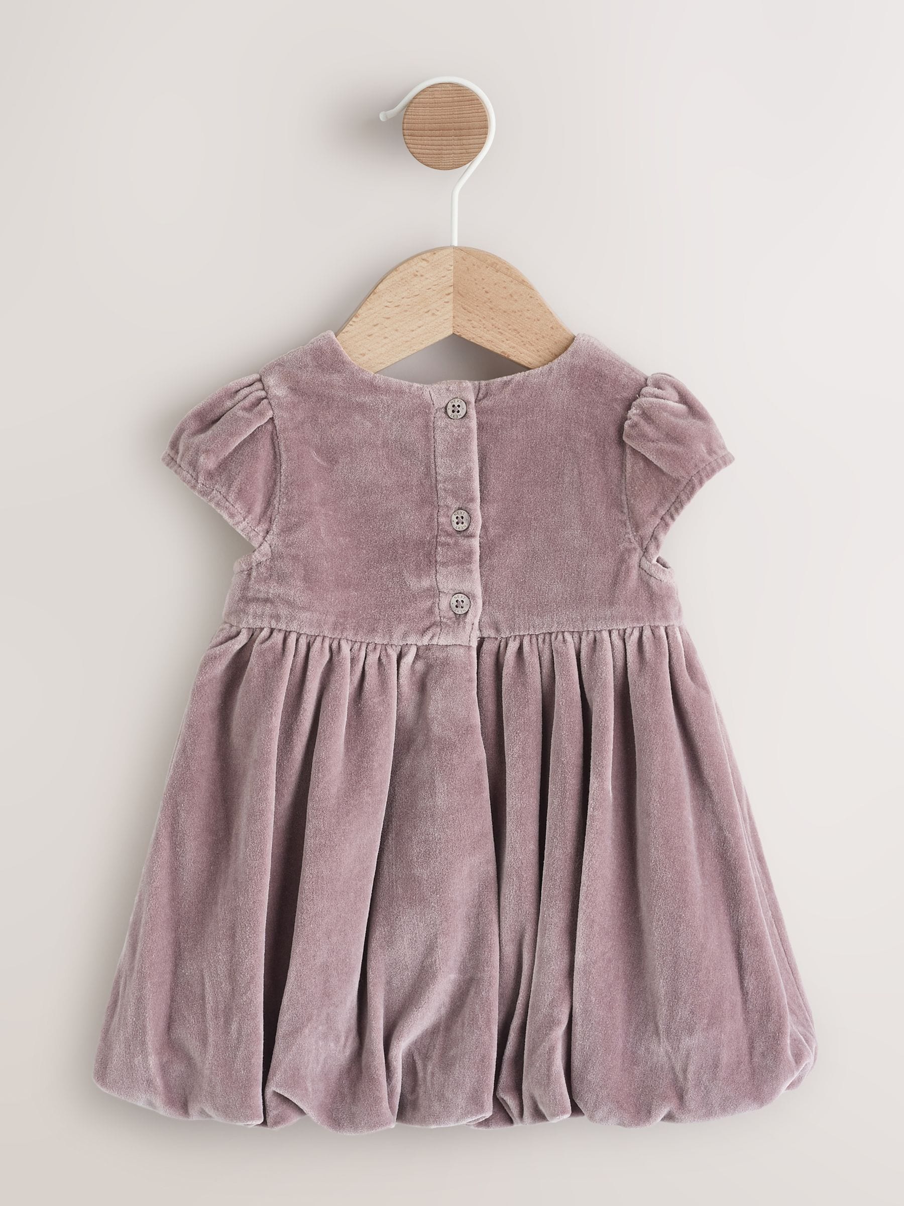 Paars - 2 -delige Set van fluwelen Babyjurk met Strik en maillot met ballonzoom (0mnd -2jr)