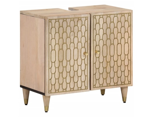 VIDAXL - Armoire lavabo de salle de bain bois massif de manguier