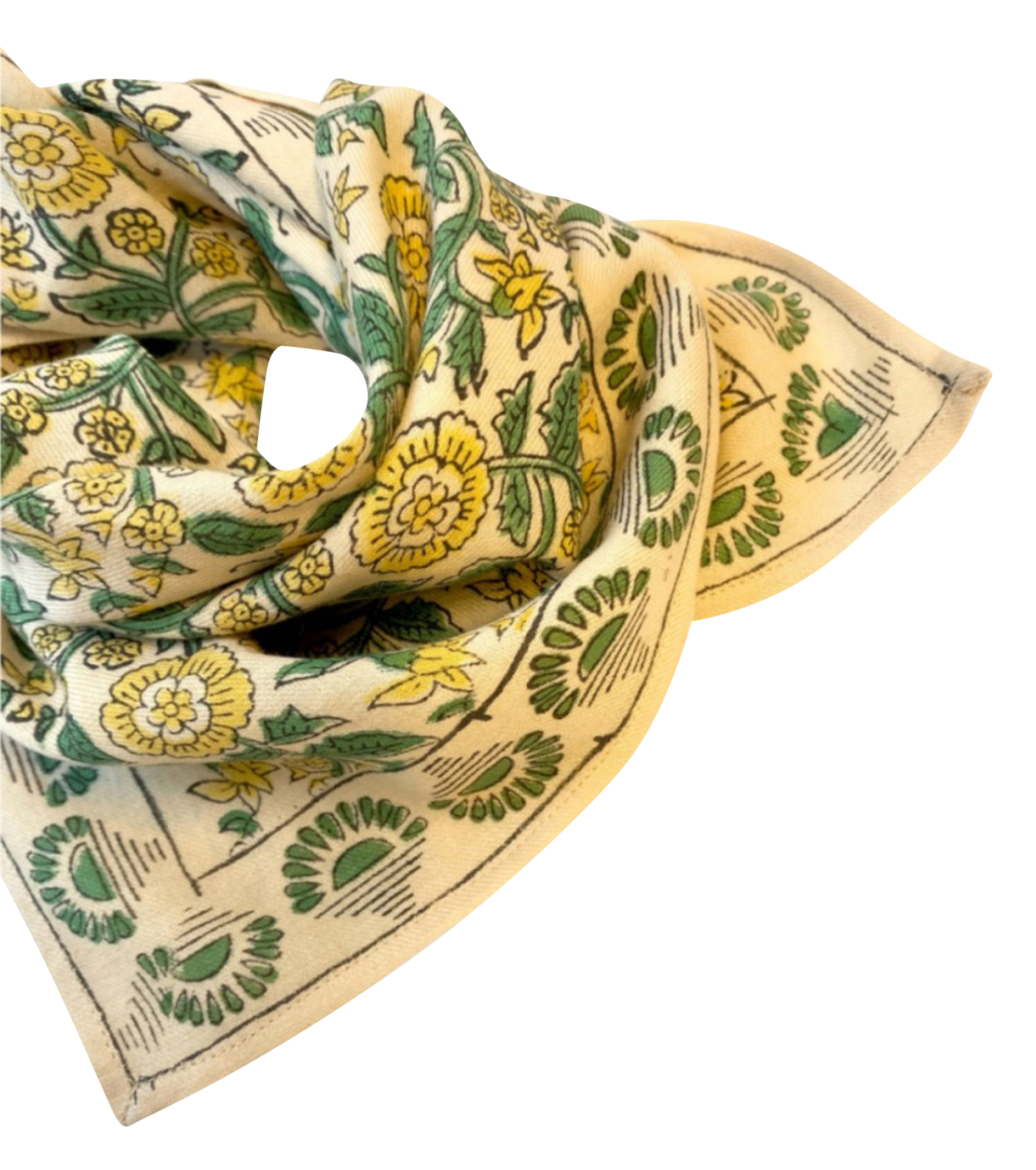 MANIKA - Foulard en coton imprimé | Jaune