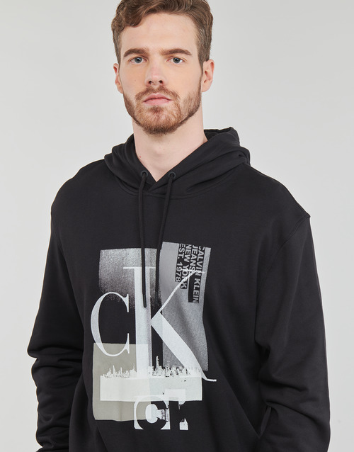 Calvin Klein Jeans - CONNECTED LAYER LANDSCAPE HOODIE - Noir