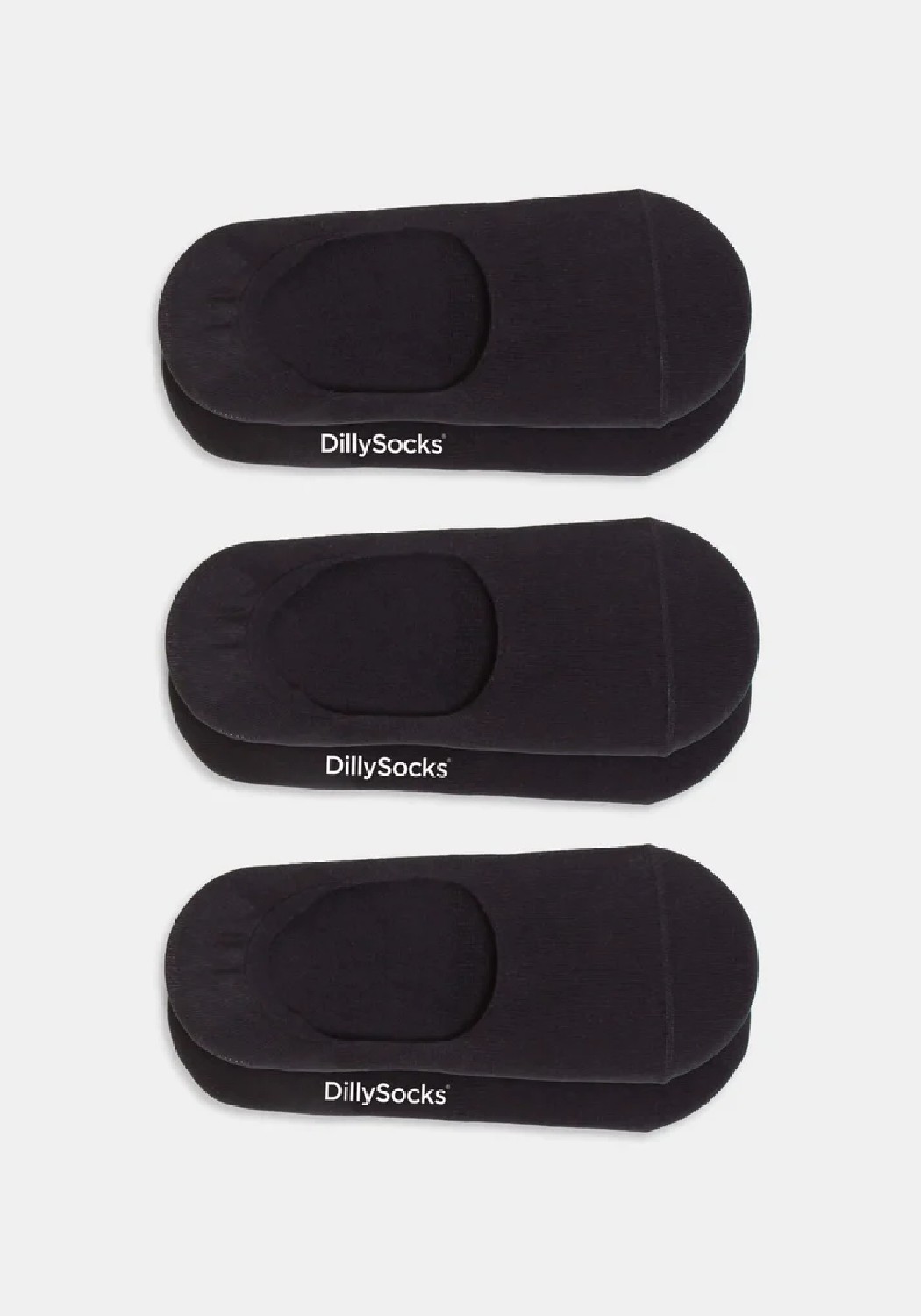 DillySocks 3er-Pack Invisible Sneakersocken Hidden Night Black