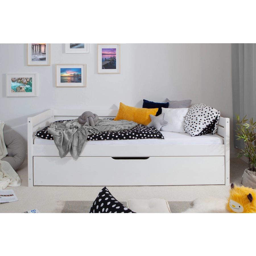 TICAA Sofabett Naomi inkl. Ausziehbett, 90x200 Weiß