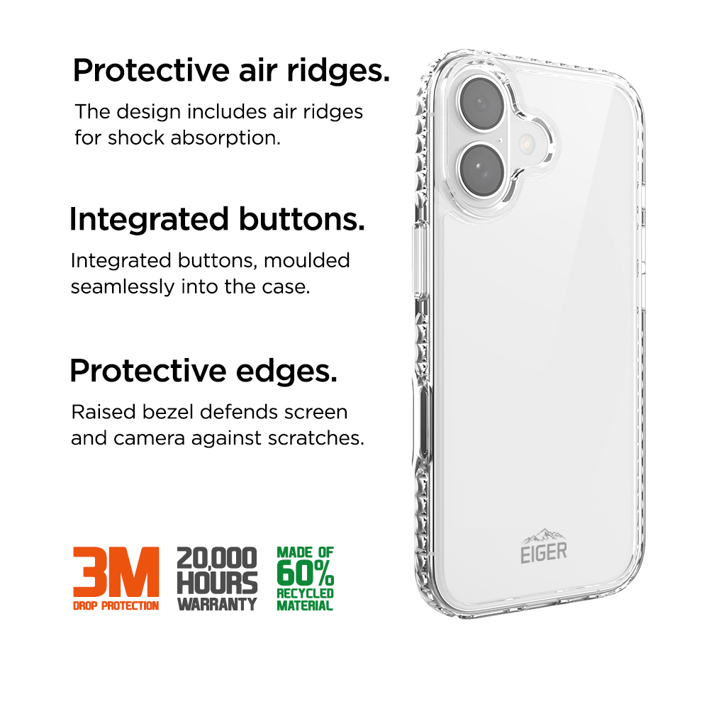 iPhone 17 Ice Grip Case Hardcase Schutzhülle (EGCA00880) - Transparent