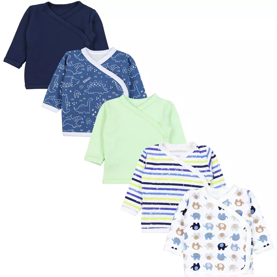 TupTam Baby Langarm Wickelshirt 5er Set blaugrün