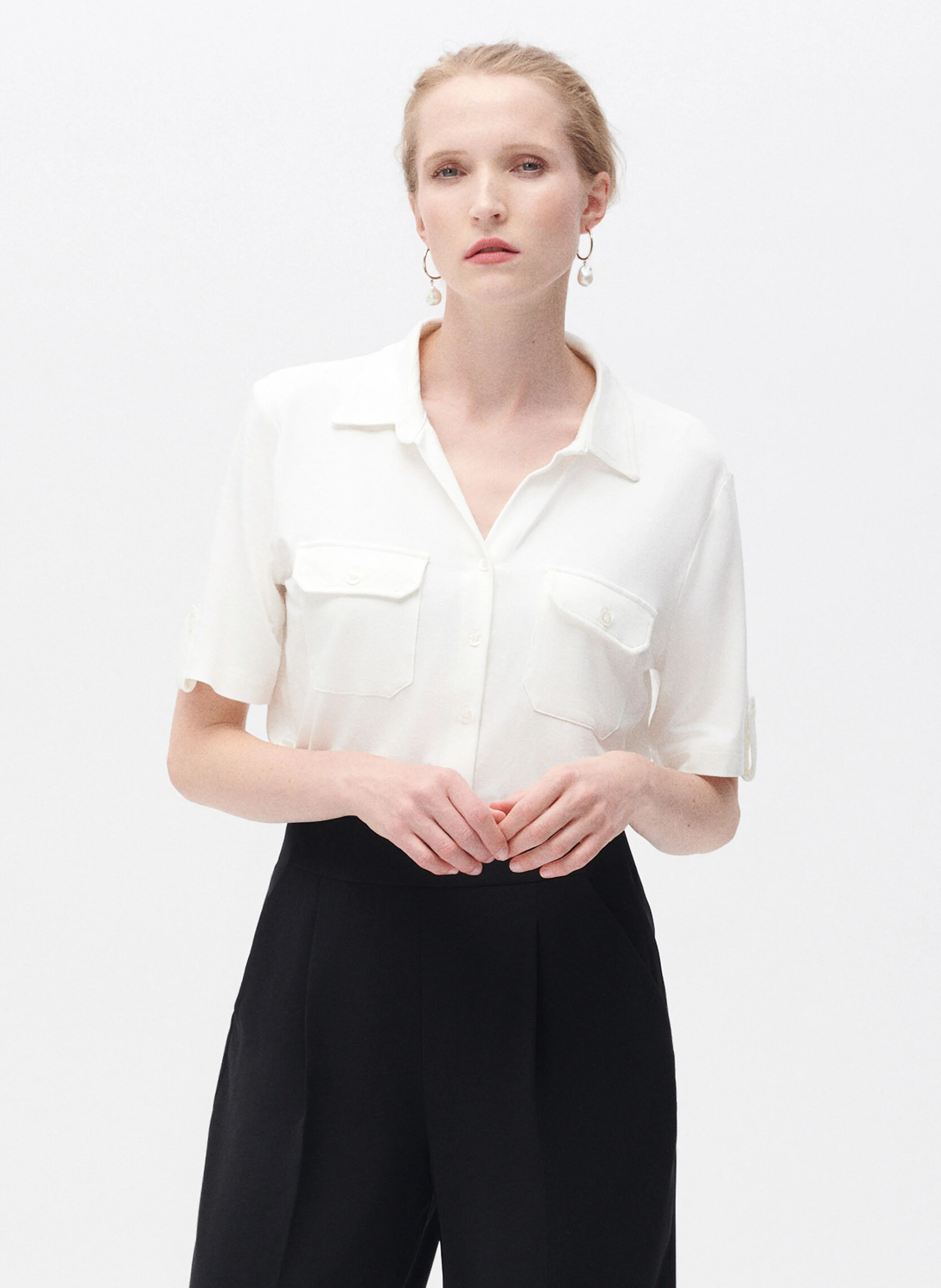 TESTELO - Tee-shirt col classique | Blanc