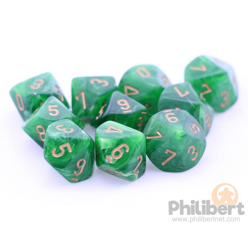 Set de 10 Dés 10 Faces Chessex : Vortex