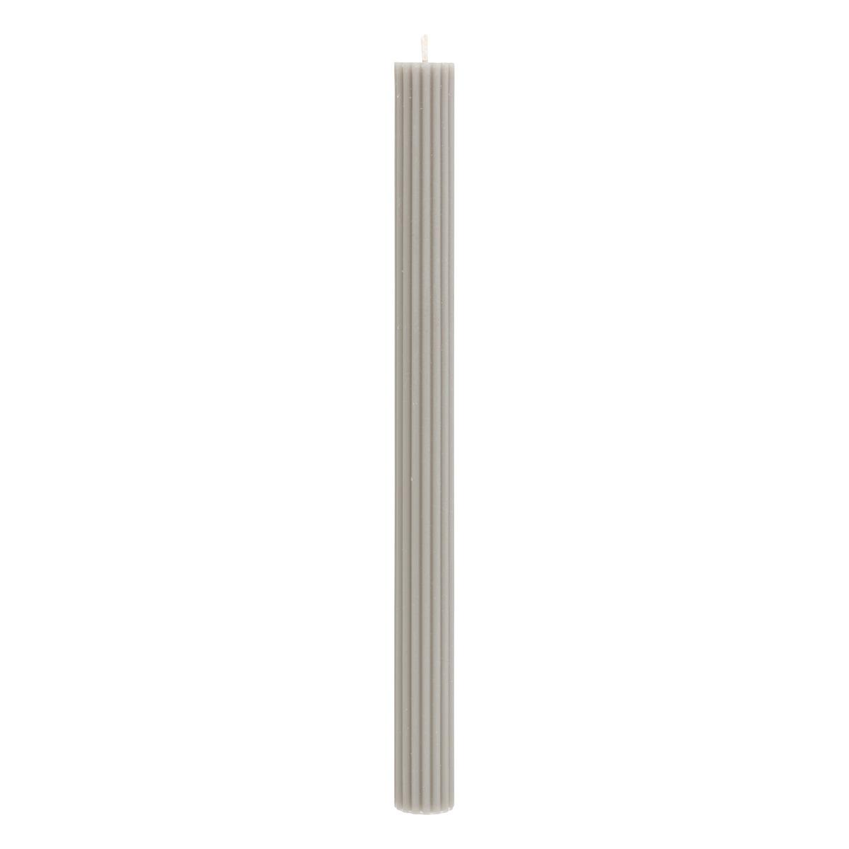 BOUGIE BATON DEMI GRIS CLAIR H.26CM