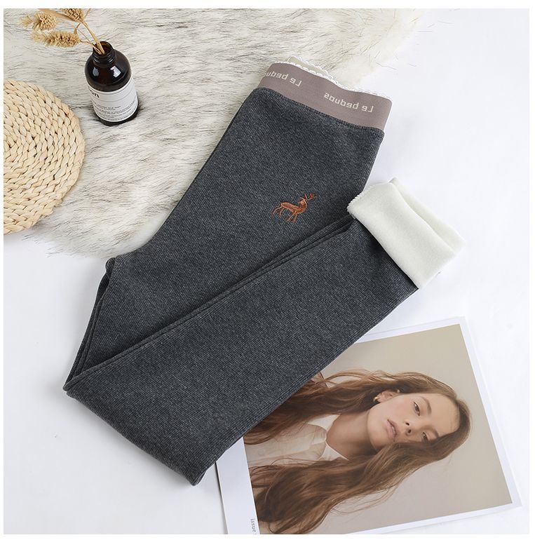 Everose - Geborduurde fleece-gevoerde legging