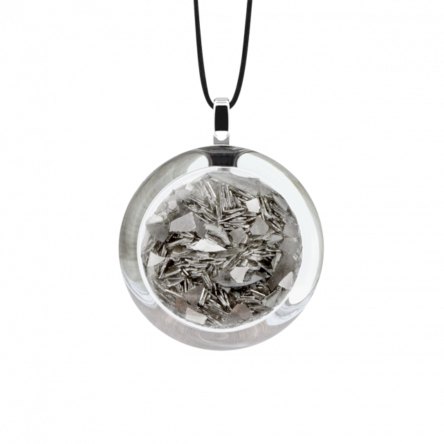 Pendentif en verre soufflé - Cachou Mini Paillettes