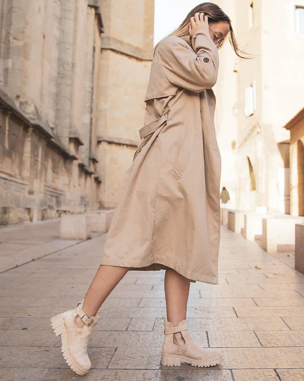 Bottines femme taupe ajourées - Shani