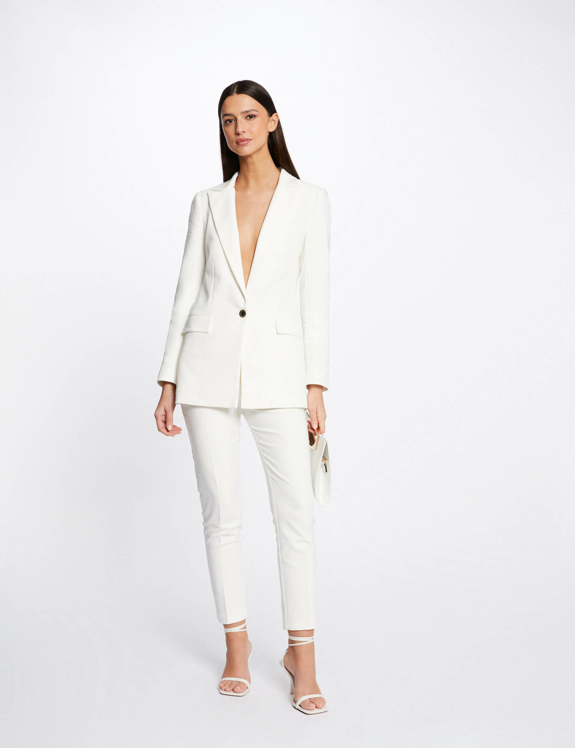 Veste city droite ecru femme - ecru