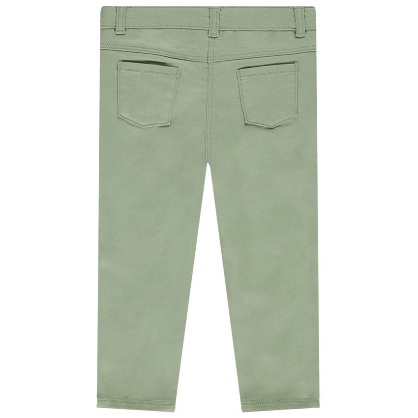 Pantalon en toile uni coupe slim - Vert
