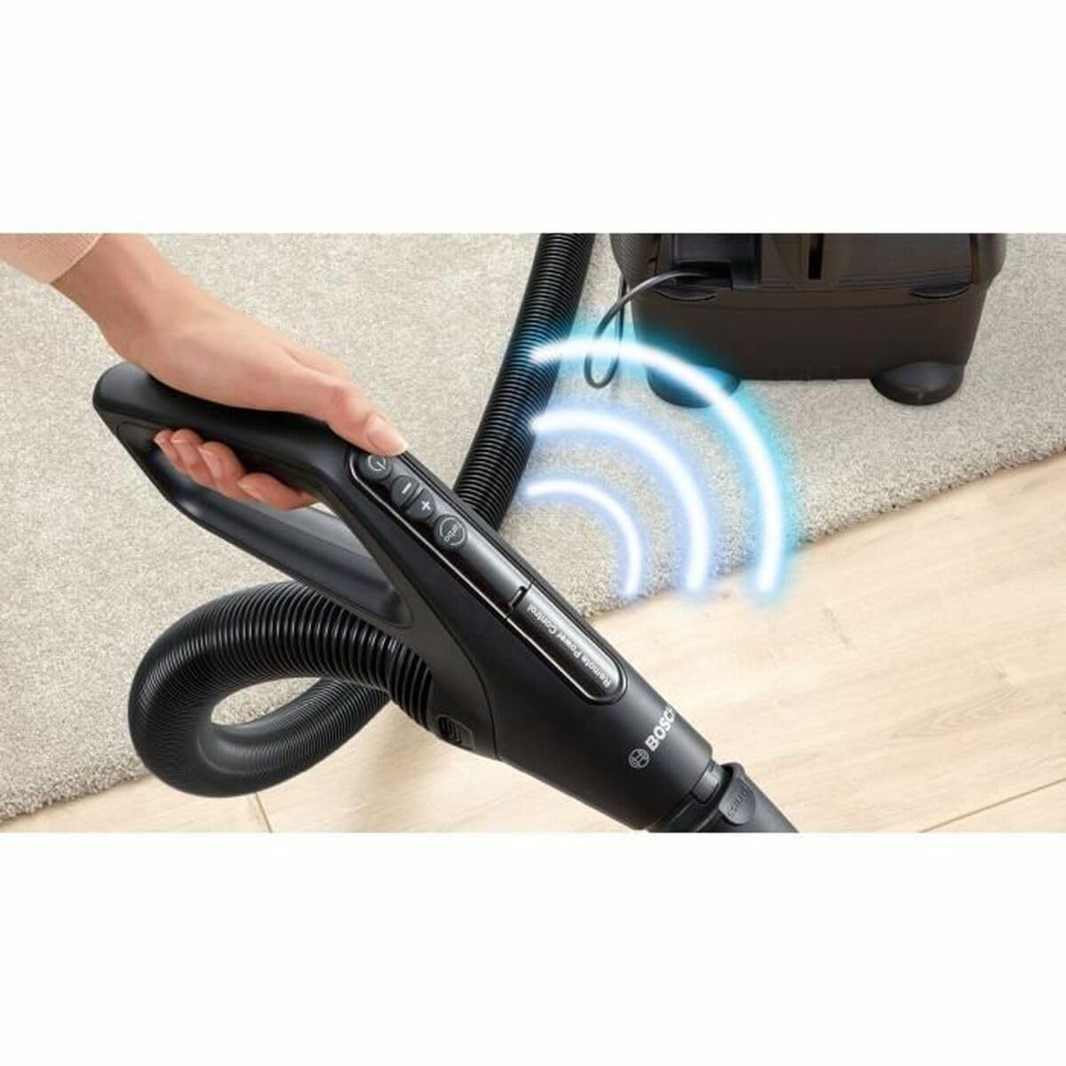 Bosch Electroménager Série 6, BGS41POW1, aspirateur traîneau sans Sac, capacité de 2,4L, variateur de Puissance à la poignée, Rayon d'action de 10 m,