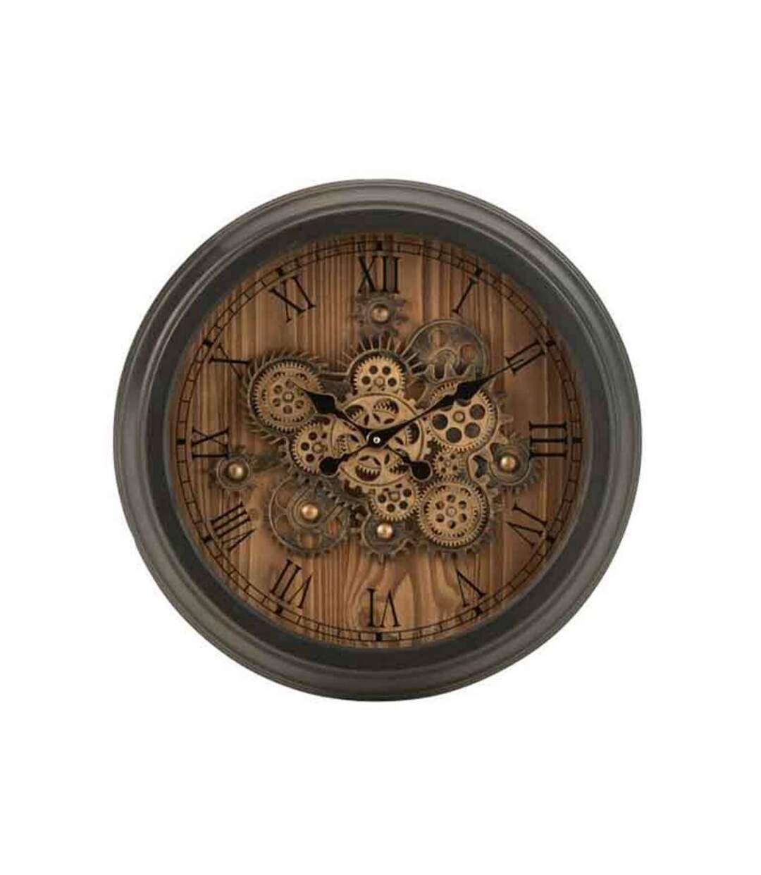 Paris Prix - Horloge Murale Design engrenage 58cm Noir