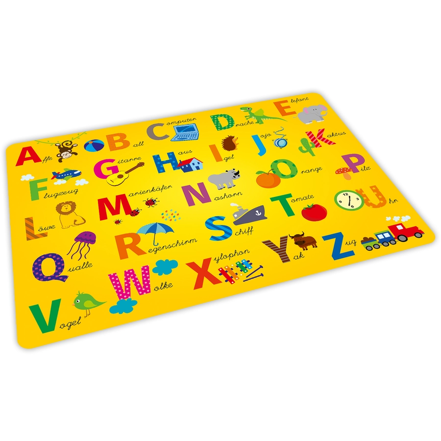 Nikima Platzset stabiles Vinyl Tischset - ABC gelb mehrfarbig