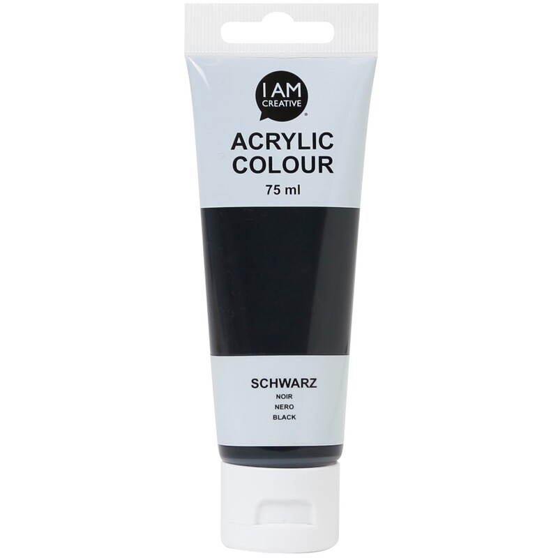 I AM CREATIVE Acrylfarbe Basic, 75 ml, schwarz, 1 Stück