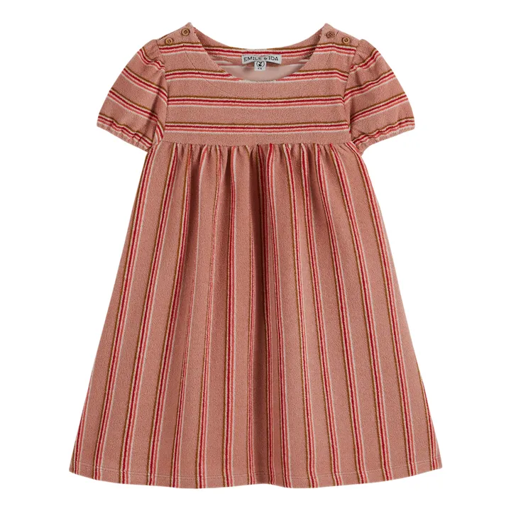 Emile et Ida Robe Rayée Eponge | Vieux Rose