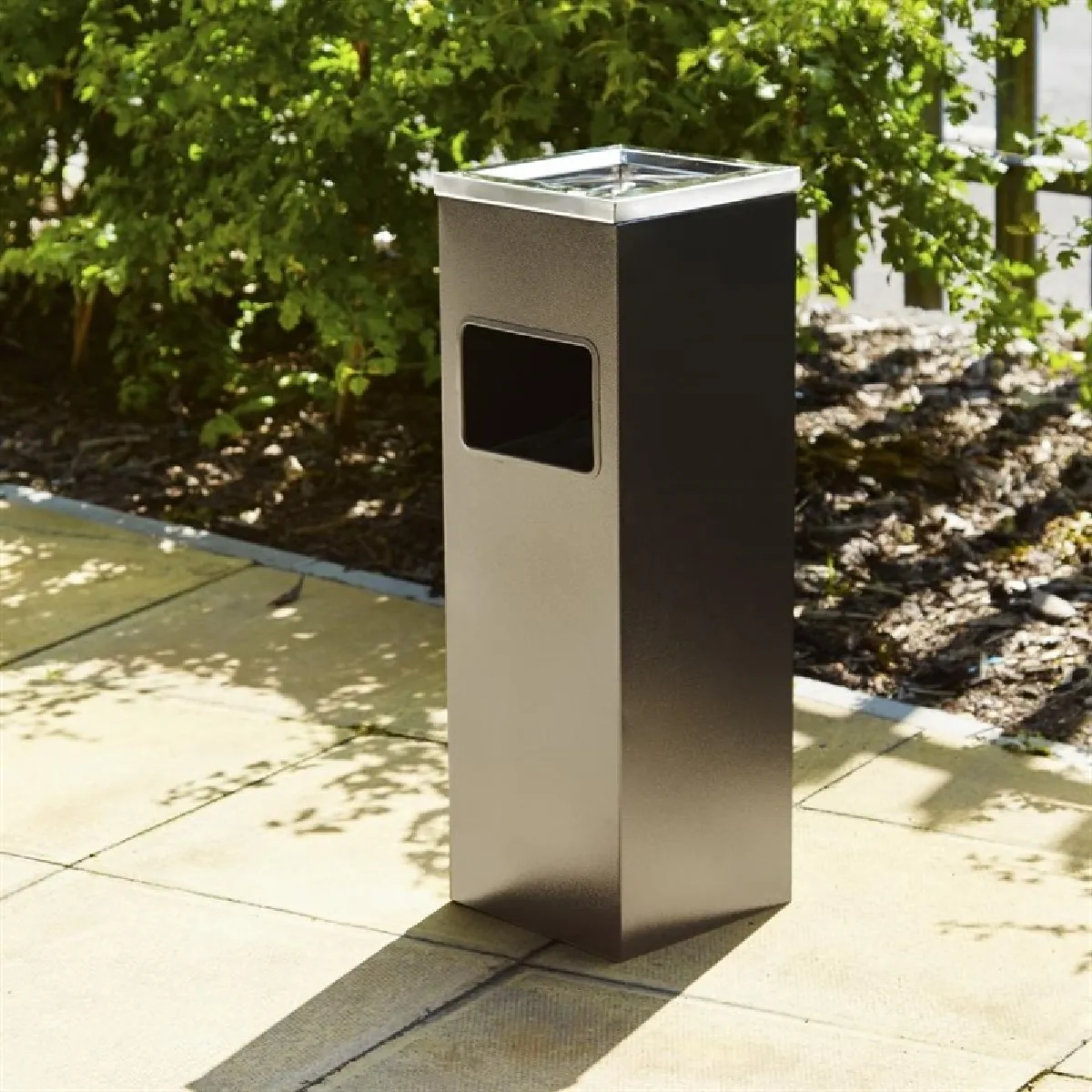 Bolero - Cendrier poubelle carré inox