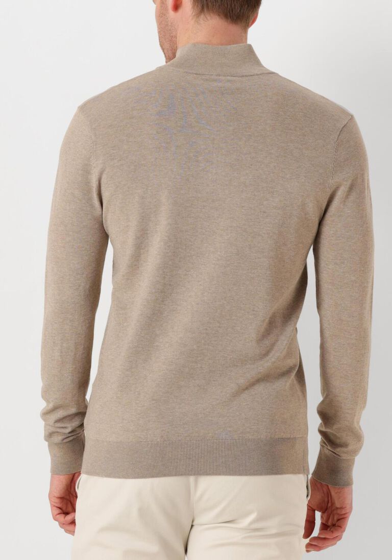 beige profuomo trui half zip luxury basic
