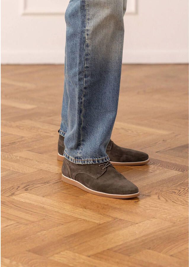 No Stress Heren Groene suède veterschoenen
