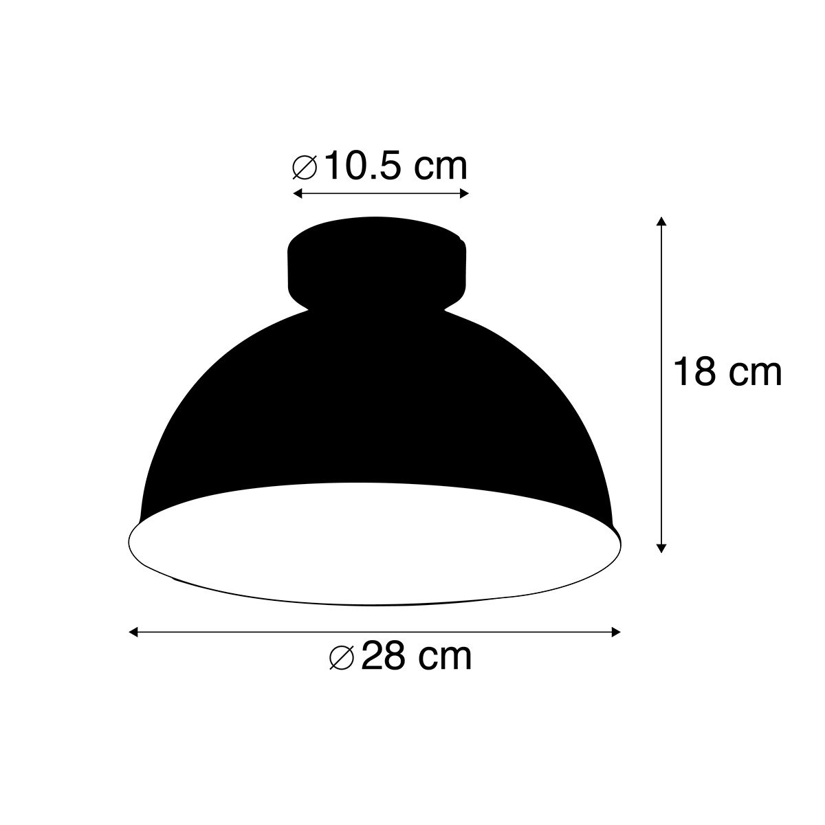 Smart plafondlamp zwart met goud 28 cm incl. Wifi A60 - Magnax
