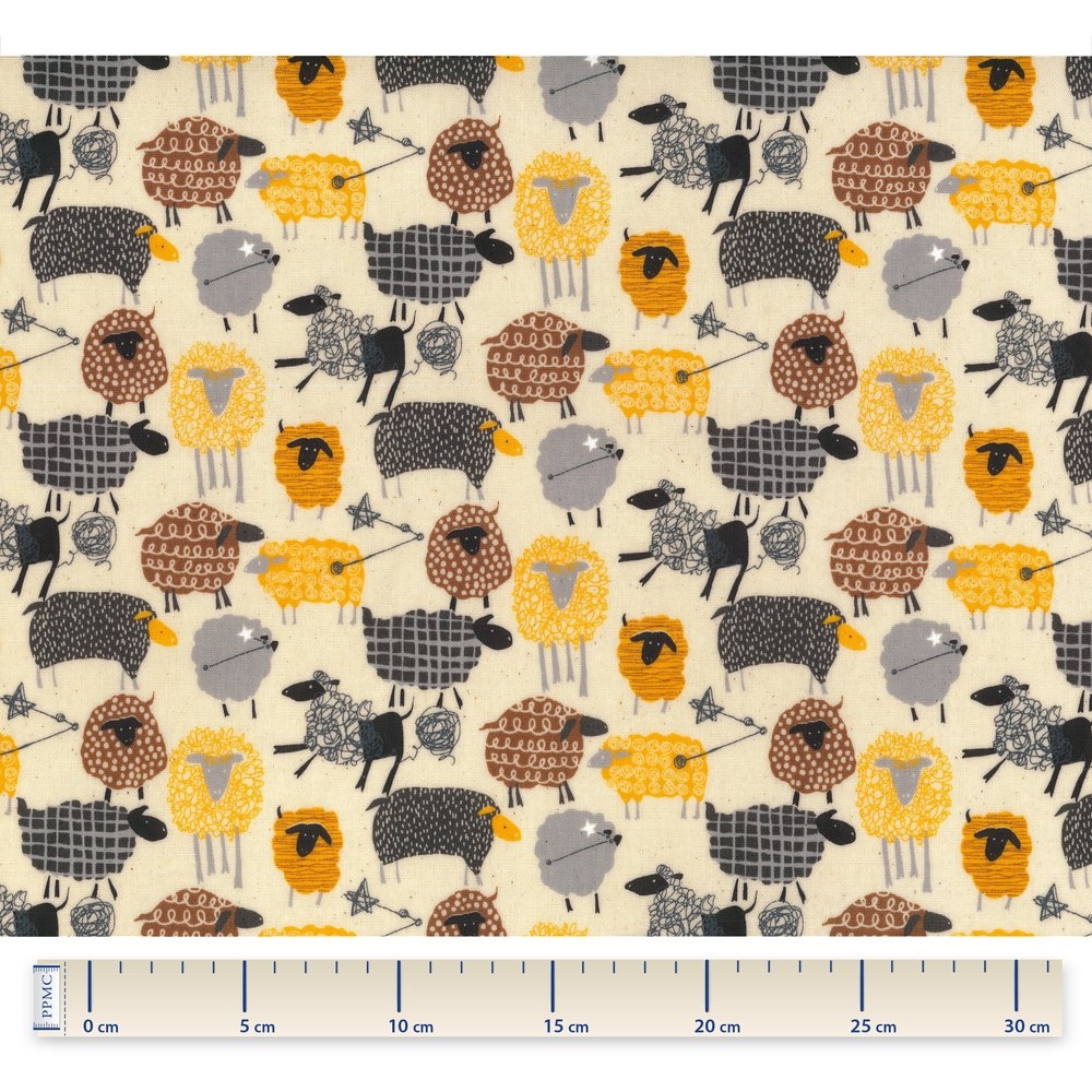 Tissu Enduit Au Mètre Mouton Jaune