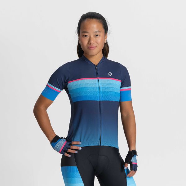 Rogelli Impress II SS Lady Cykeltrøje, Blue/Pink
