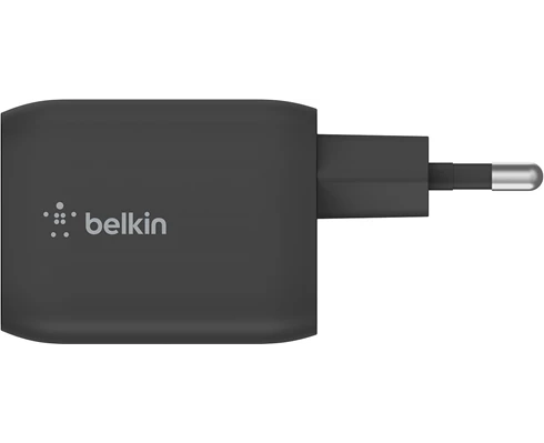 Belkin 65W GaN Dual PD/PPS mini snabbladdare för laptop, mobil, sufplatta Svart