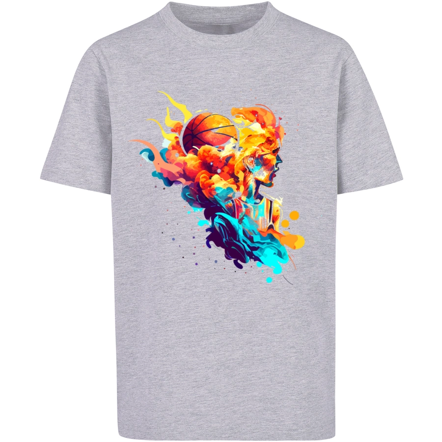 F4NT4STIC T-Shirt Basketball Sport Player UNISEX heather grey