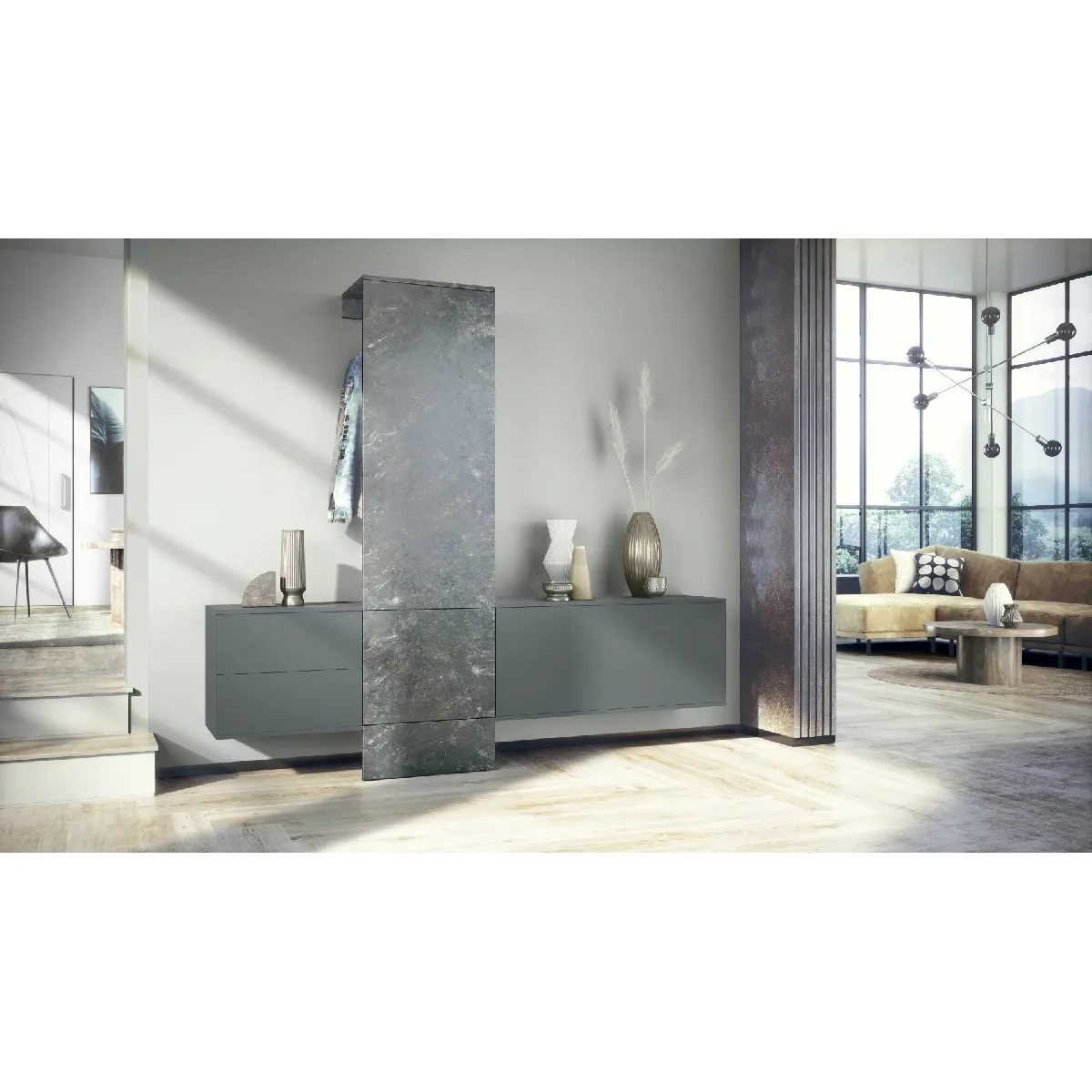 MPC Vestiaire Marbre Graphite 209x193x35