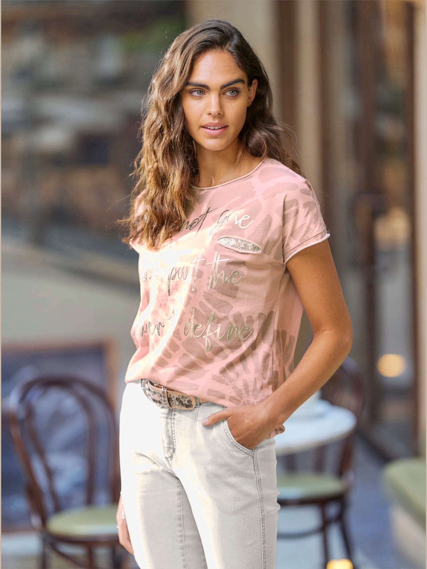 T-shirt imprimé imprimé animal décoratif
