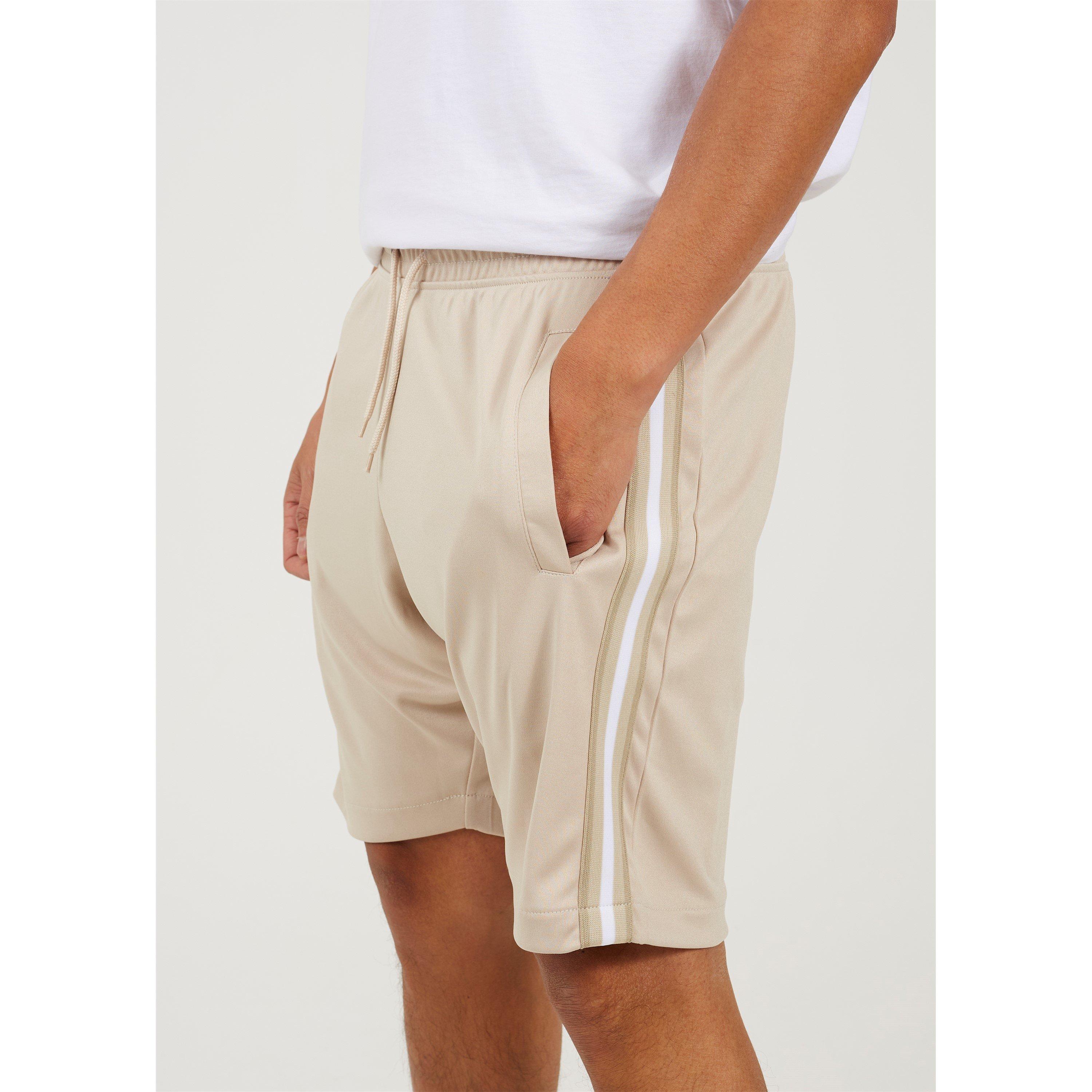 Brave Soul Stone Shorts with Stripe Detail