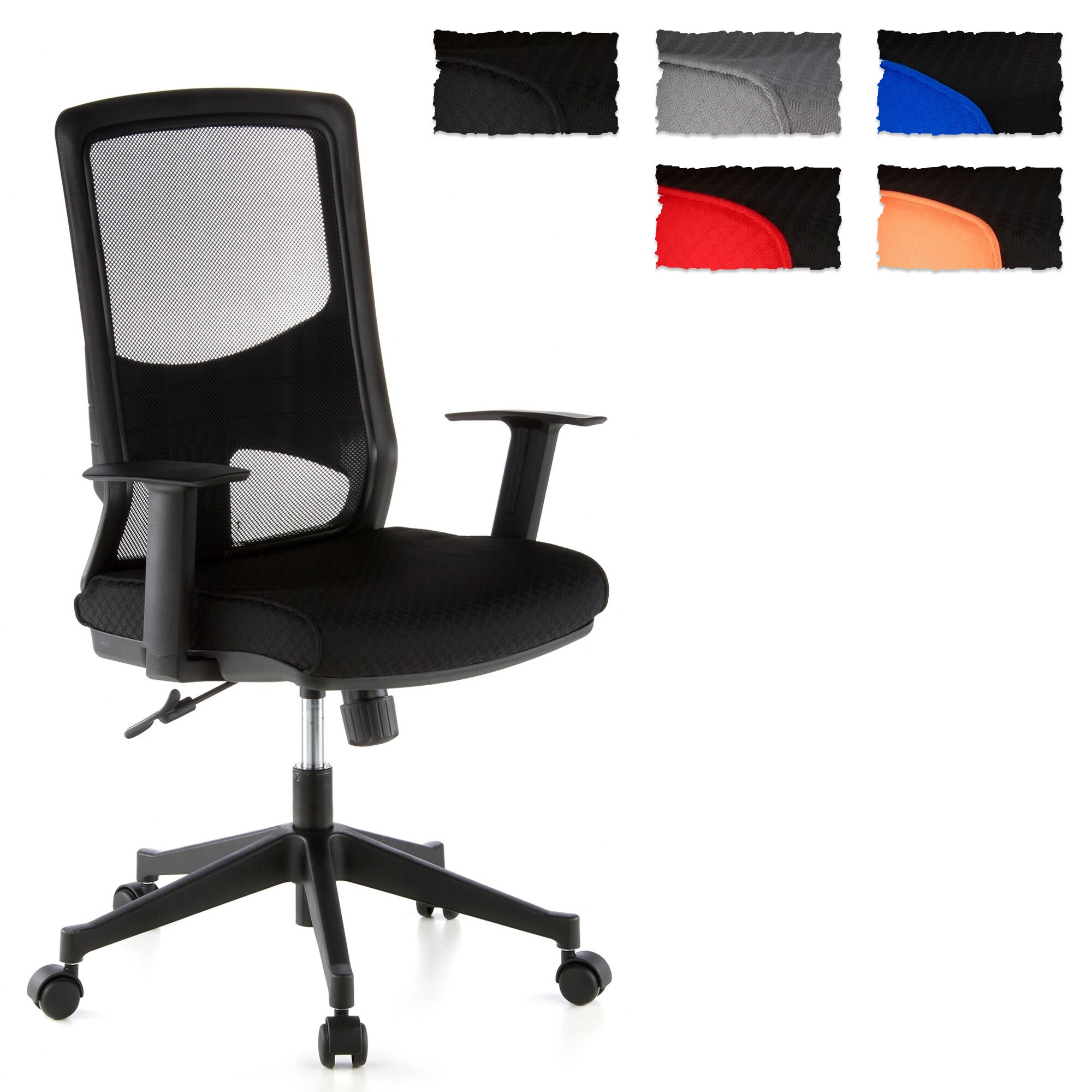 Profi Bürostuhl LAVITA Stoff mit Armlehnen (höhenverstellbar) hjh OFFICE