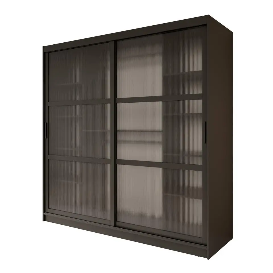 Meubella - Kledingkast Fessaro - Zwart - 200 cm