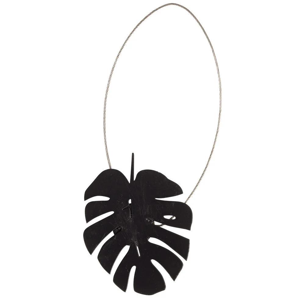 Embrasse aimantée feuille de palmier métal noir