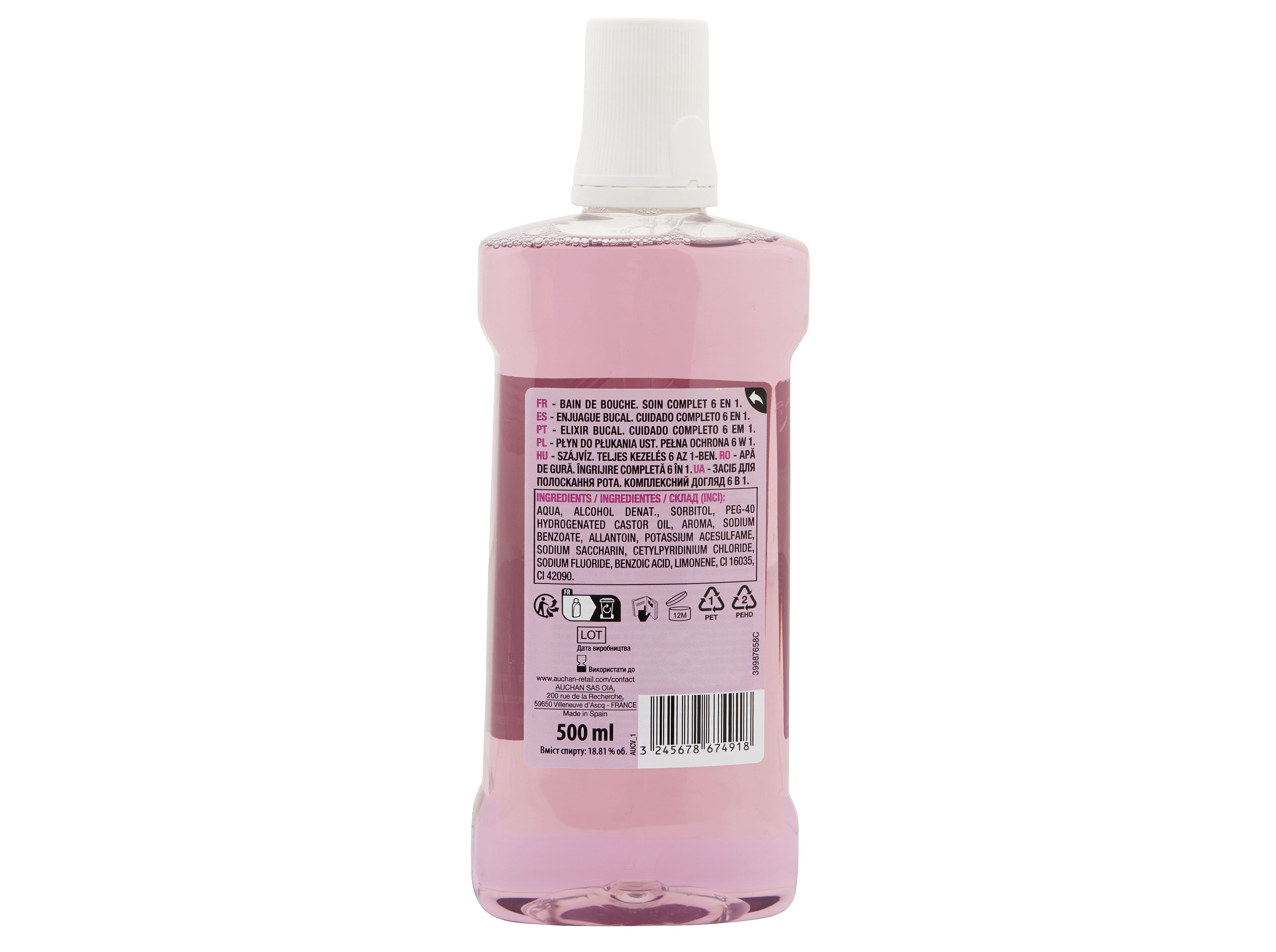 ELIXIR AUCHAN CUIDADO TOTAL 6EM1 500ML