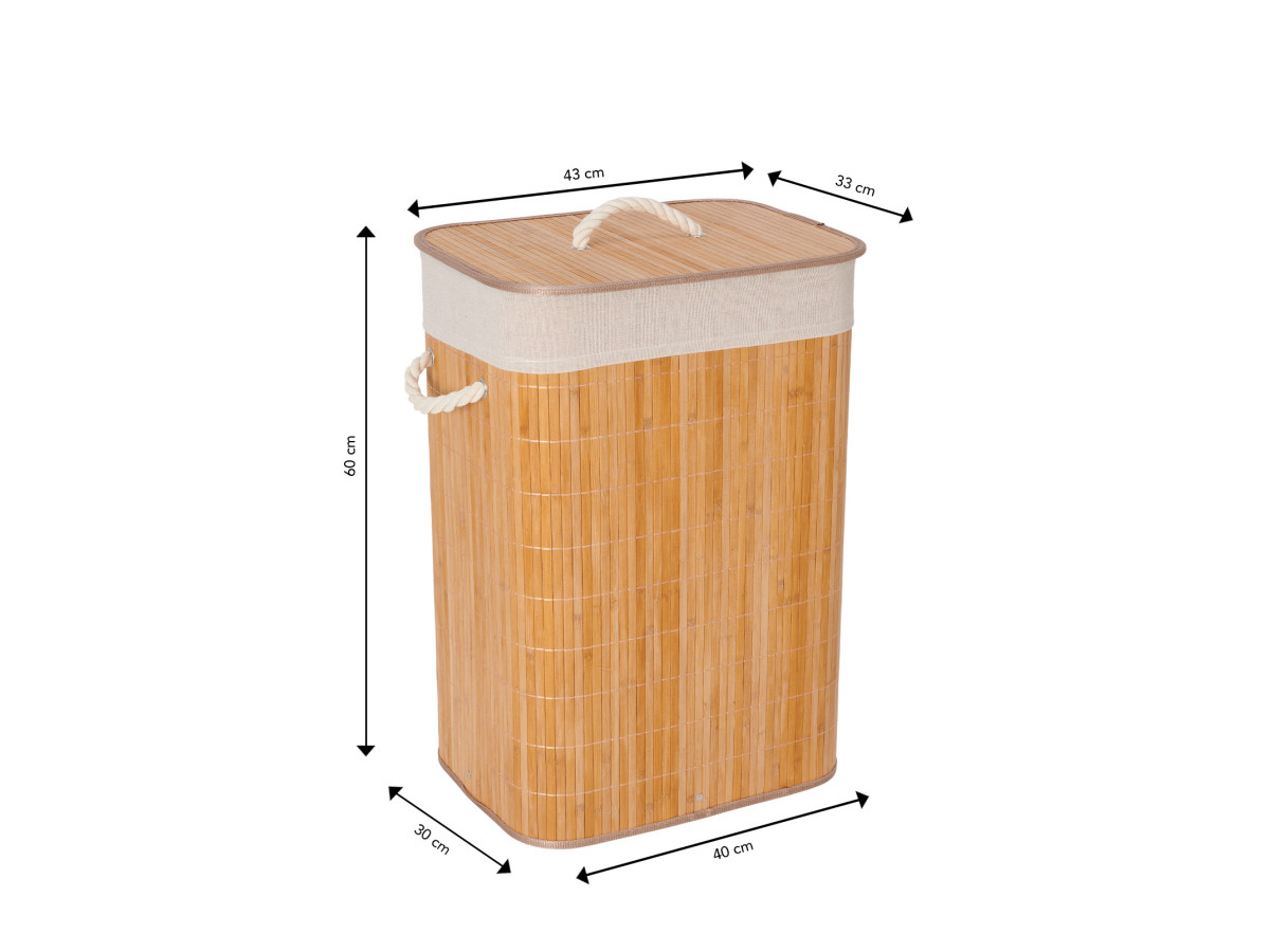 Infinity goods 72 liter wasmand met deksel – Bamboo