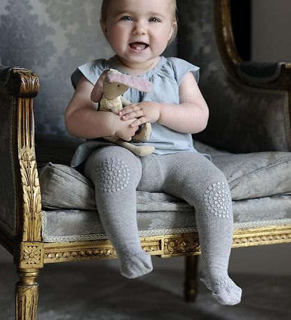 GoBabyGo Krabbelstrumpfhose - Wolle - Graumeliert