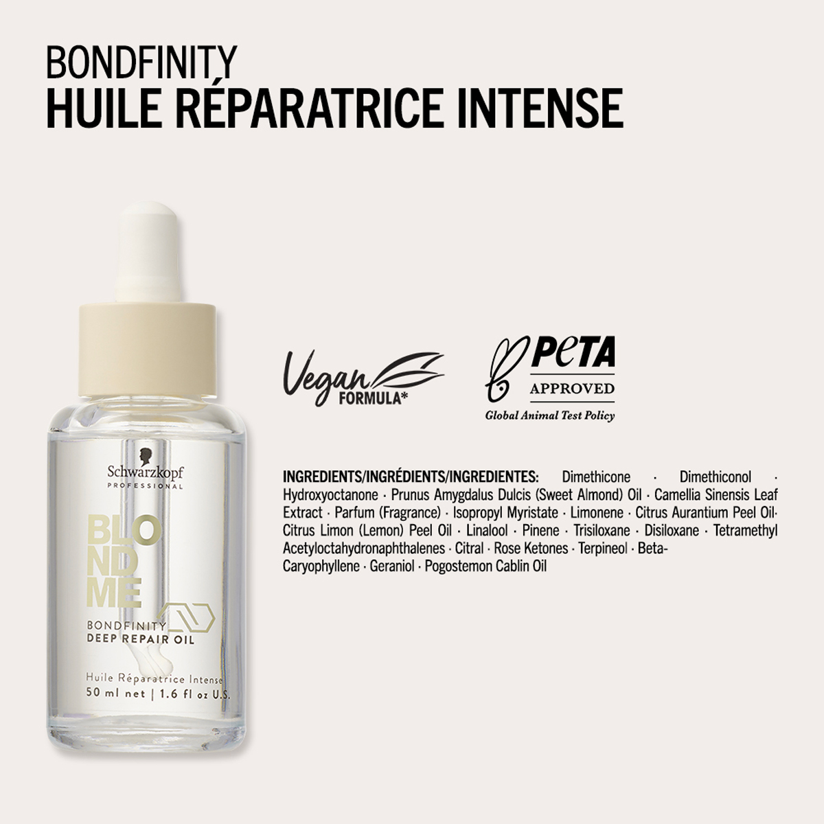 Huile Rparatrice Intense Blond Me Bondfinity Schwarzkopf 50 ML