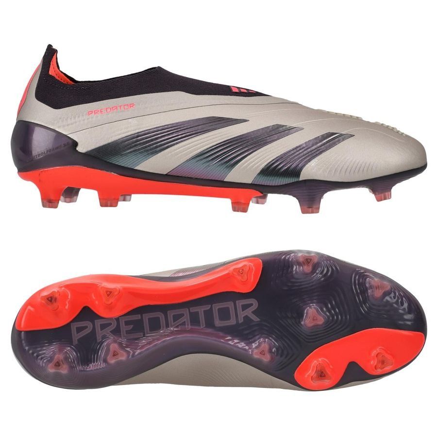 adidas Predator Elite Laceless FG Vivid Horizon - Argenté/Aurora Black/Turbo