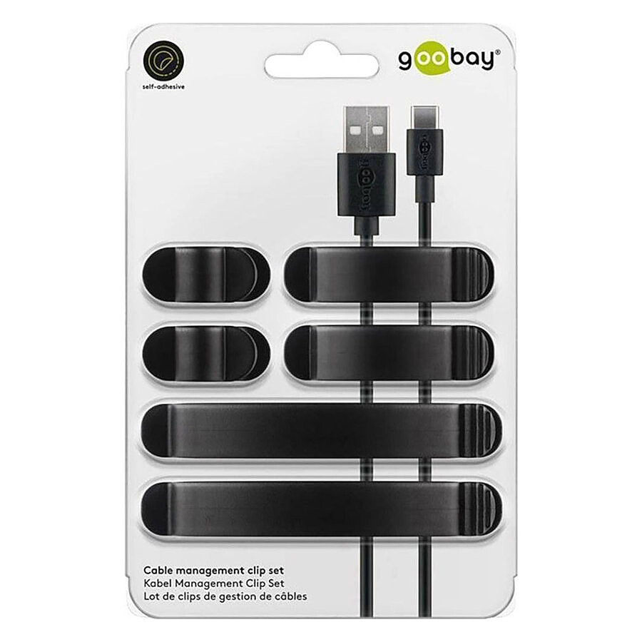 Goobay Cable Management Clip Set - Noir