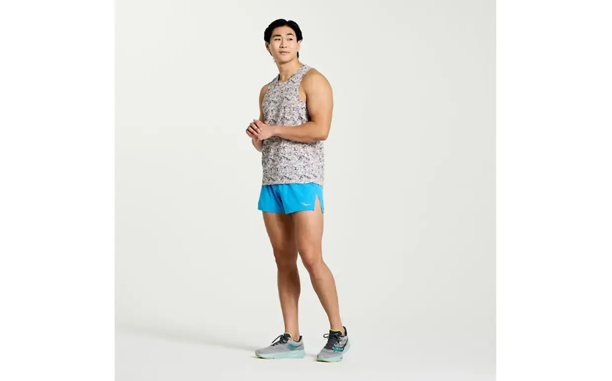 Saucony Stopwatch Graphic Hardloop Singlet Grijs/Zwart Camo Heren