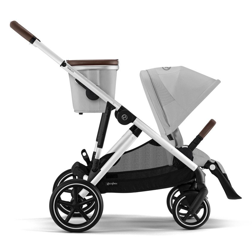 Poussette double Gazelle S 2023 - Châssis silver/Lava grey - Ecru