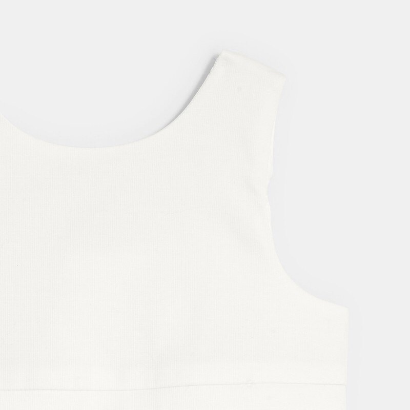 Robe chic bi-matière blanc bébé fille Blanc