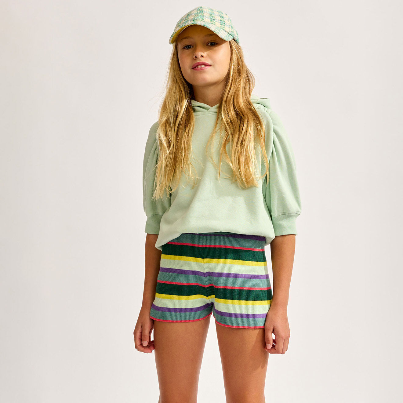 Bellerose Short tricoté Gemin rayé multicolore